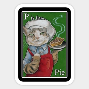 P is for Pie - White Outlined Version Sticker